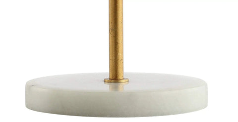 Gold And White Marble 2 Light LED Table Lamp With Glam Desk Style For Modern Bedside Decor base close-up