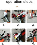 Operation steps for Heavy Duty Electric Pipe Threader Machine With 2300W All Copper Motor demonstrating pipe threading process.