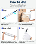 How to use Heavy Duty Stretch Wrap Film 15 Inch 1000 Ft: step-by-step instructions for secure cargo wrapping.