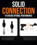 Diagram of EZ Ice Auger Drill Adapter For Cordless Drill Snap On Quick Connect System showing connection process.