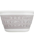 Collapsible Laundry Basket With Handles, Small Taupe White Pop Open Waterproof Plastic Bin for Home Dorm RV Storage