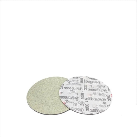 Pyramid Shaped Pro Grade 6 Inch Silicon Carbide Sanding Discs Set, 3000 And 5000 Grit, side by side on white background