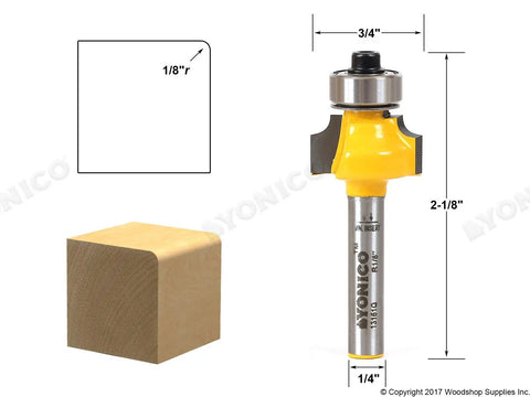 Premium C3 Carbide Router Bit For Smooth Wood Edges, 1/8 Inch Radius Round Over Edge Shaper With 1/4 Inch Shank Cuts Like Butter For Clean Trims And Professional Moldings That Hit The Sweet Spot On Every Workshop Project