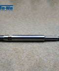 Side view of chrome waterjet nozzle body tube with threaded ends, AR-900046 spare part.