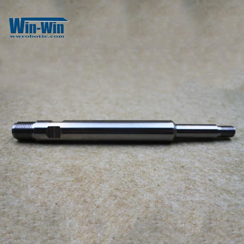 Side view of chrome waterjet nozzle body tube with threaded ends, AR-900046 spare part.