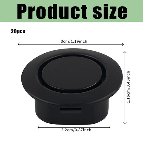 Product size details for 20 Pack Car Bumper Radar Hole Plugs Cover For 25 26mm Sensor Holes Universal Fit Protector Caps