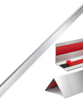 Premium 304 Stainless Steel Corner Guards Rock Solid Wall Edge Protectors with red tape, 5x5cm, designed for corner protection.