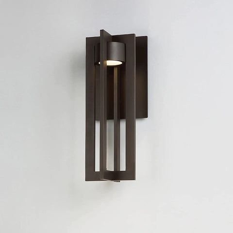 Chamber 12 Inch Bronze LED Outdoor Wall Light With Mid Century Modern Cast Aluminum Design Sealed LED Engine