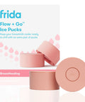 Definitely A Game Changer For Pumping Moms Reusable Breast Milk Cooler Ice Packs in pink, two circular gel packs for cooler use.