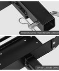 Foldable Cradle Winch Mounting Plate For 2 Inch Class 4 Hitch Receivers With Up To 12000 Lbs Capacity, showing powdercoated finish and mounting hardware.