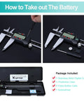 12 Inch Digital Caliper With Stainless Steel Body Large LCD Screen Auto Off Three Unit Readouts Inch Millimeter Fraction Conversion Vernier Caliper For DIY Pros In Metalworking Automotive And Jewelry Making showing battery removal.
