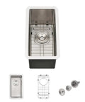 Undermount Bar Sink For Wet Bar 10 By 18 Inch Stainless Steel 16 Gauge T304 Single Bowl Kitchen Sink Basin Built Tough