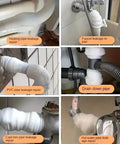 Image showing Instant Self Fusing Leak Repair Tape for kitchen and plumbing, applied on various pipe leaks in different scenarios.