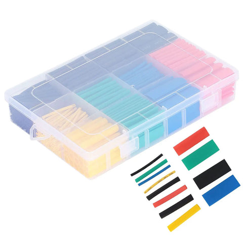 Top Notch 530Pct Ycauty Industrial Heat Shrink Tubing Kit With Colorful Heavy Duty Insulation For Circuit Wiring Harness And Nylon Protection That Is Totally Durable, Water Resistant, And Built To Last On Any Electrical Job You Gotta Crush Today. clear case with assorted heat shrink tubes