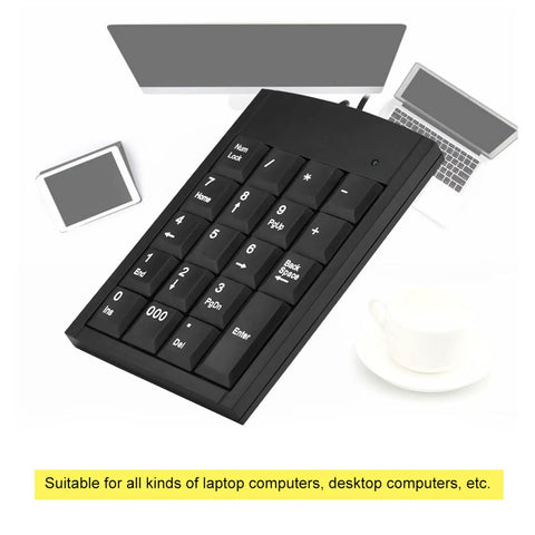 USB Numeric Keypad For Laptop, Portable External Number Pad, Plug And Play, Anti Slip Design, Compact Keyboard For PC Notebooks