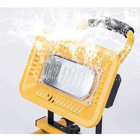 JUDYSSY Home Floodlight with water splashing effect, portable rechargeable work light for outdoor use.