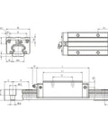 Technical drawing of Built Tough Heavy Duty Linear Motion Bearing Block with steel wire retainer for 3D printing and CNC automation.