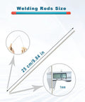 Silver Brazing Rods For Brass And Aluminum Welding, 25 Rods, 9.84 In Long By 0.04 In Diameter with size details