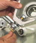 Beefed Up Toe Link Support Kit TLS For X3 UTV Five Eighths Inch Steel Spacer System Strengthens Rear Hub Prevents And Repairs Damage Replaces Soft Factory Aluminum Mount Includes All Necessary Hardware ZRP installed on X3 rear hub with rod end