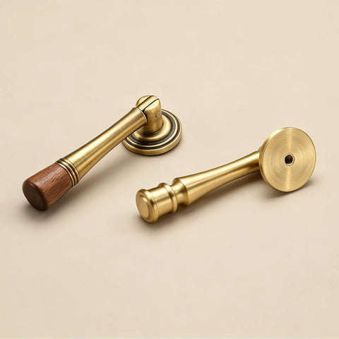 Slick Eight Piece Set Of Black Solid Brass Cabinet Knobs And Drop Style Pulls For Kitchen Drawers And Cupboards With Dang Tough Screw Mount Hardware That Brings Badass Retro Charm To Your Home. Set includes an elegant brass pull with wood detail.