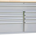 Big Ol 61 Inch Mobile Tool Chest With 15 Drawers And 18 Inch Deep Wood Top Lockable Rolling Metal Storage Cabinet On Four Wheels