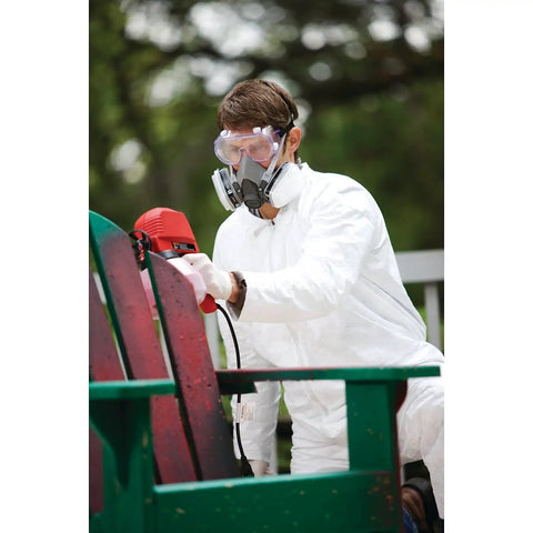 Person using Half Facepiece Disposable Respirator Assembly 53P71 NIOSH Approved Organic Vapor P95 Respiratory Protection