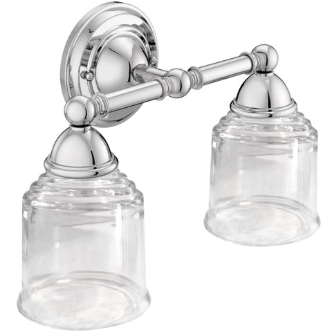 Clear Glass Ceiling Fan Light Shade Set, 4 Pack Replacement Covers for Ceiling Fan Globe, displayed on metal fixture