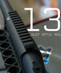 Side Saddle Shotgun Shell Holder V2 For Mossberg 590 And Shockwave Series showing 13-slot optic rail