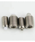 Tough Stainless Steel Hexagonal Spring Plunger Featuring Threaded M3 To M16 Set Screw For Rock Solid Mechanical Fastening, assortment view.
