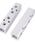 Air Compressor Manifold 4 Way 6 Port Aluminum Distribution Block For Pneumatic Systems With 1/2 NPT Supply And 1/4 NPT Outputs