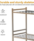 Beast Mode Garden Tool Organizer Rack With 35 Slots Heavy Duty Steel Rolling Storage Rack frame close-up showing durability features