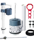 Smooth As Butter Finish That Annoying Leak With This Complete 3 Inch Toilet Tank Replacement Kit heavy-duty DIY toolkit with various components.