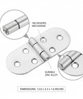 180 Degree Invisible Hinge Zinc Alloy Flush Mount Hardware for Tables and Doors, silver finish, size 13.0 x 3.3 x 1.6 inches