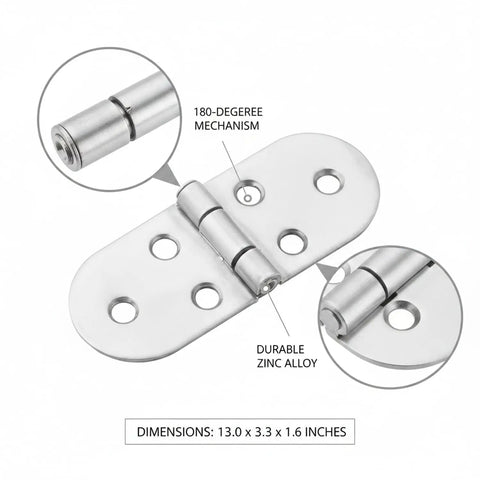 180 Degree Invisible Hinge Zinc Alloy Flush Mount Hardware For Fold Down Tables And Cabinet Doors Concealed Hardware