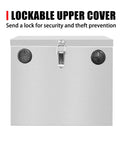 Lockable upper cover of Built Like A Tank Stainless Steel Battery Box For RV Trailers And Deck Ready Boats With Locking Watertight Cover.