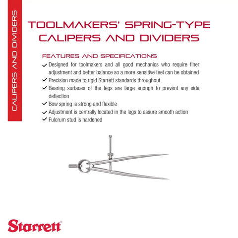 Pro Grade Toolmakers Spring Type Caliper And Divider With Bow Spring And Hardened Fulcrum Stud 6 Inch Size for precise marking