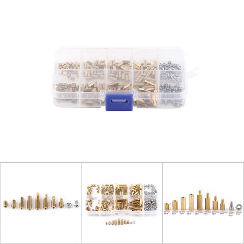 M2 M3 Hex Standoff Kit For Electronic Projects DIY Repair Includes Brass Screws Nuts And 304 Stainless Spacers Assorted PCB Spacers And Mount Hardware For Makers And Hobbyists in organizer box