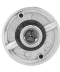 Rock Solid Three Jaw Lathe Chuck For Mini Metal Lathes Crafted From Thick Zinc Alloy with independent adjustment view from the top.
