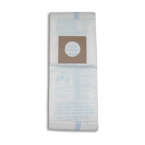 Upright Vacuum Bags Type Y Allergen Filtration Pack Of 3 Multicolor Refill displayed flat with packaging text visible.