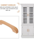 Beef Up Your Cabinets With Beech Wood Door Pulls And Drawer Handles, 96mm Lacquer Finish, 4-Piece Set On White Cabinet