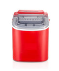 Grab And Go Countertop Pellet Ice Maker With Sturdy Handle and Single Knob Self Cleaning, red color, compact design for easy use.
