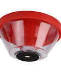 Top Tier Abs Electric Hammer Dust Catcher For 4 To 10 Mm Drill Bits, transparent cup with red rim for dust collection.