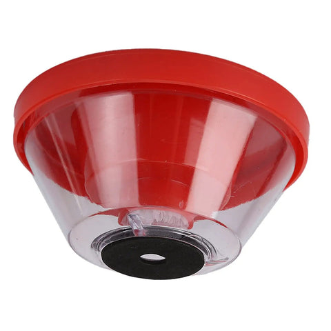 Top Tier Abs Electric Hammer Dust Catcher For 4 To 10 Mm Drill Bits, transparent cup with red rim for dust collection.