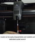 Installing 0.4mm Unicorn Nozzle Kit for K2 Plus Hi Combo and K2 Pro 3D Printers with socket wrench visible