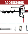 Powerful 1500W Electric Post Hole Digger With 6 Inch Auger Bit for Fence Posts and Accessories