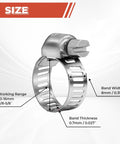 24 Pack Worm Gear Hose Clamps Stainless Steel 304, Adjustable From Ten To Sixteen Millimeter, size details