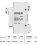 PV Solar Fuse Holder 2 Pole With 35mm DIN Rail Mount For Solar Arrays HSPV 30D DC 1000V 32A With Grey Enclosure Back View