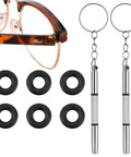 Glasses Repair Kit With Hinge Tighteners, Frame Grips And Silicone Rings, Includes 3 Pairs Of Tighteners And 2 Screwdrivers