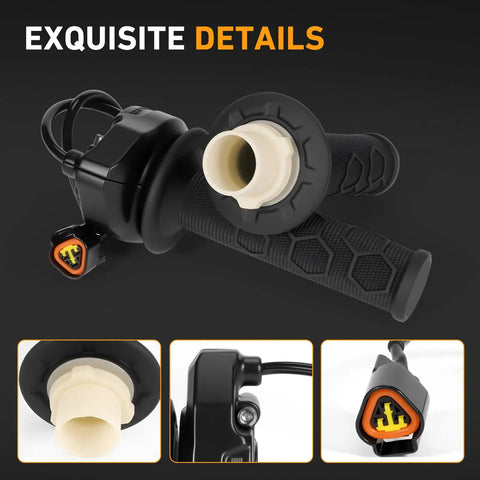 Twist Throttle Grip Kit For Ultra Bee Sur Ron Electric Dirt Bike With Plug And Play Cable Diamond Textured Grip Shock Absorbing Rubber Spare Right Handlebar Grip High Response Ebike Accelerator