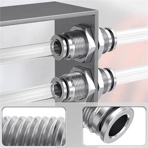 Heavy-Duty Metal Pneumatic Quick Couplings Kit For 4mm, 6mm, 8mm, 10/12/14mm OD Tubing, Straight Push-To-Connect Air Fittings